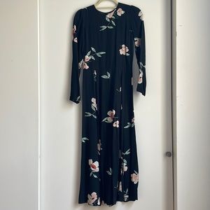 Reformation Black Long Sleeve Midi Length Dress Size 6